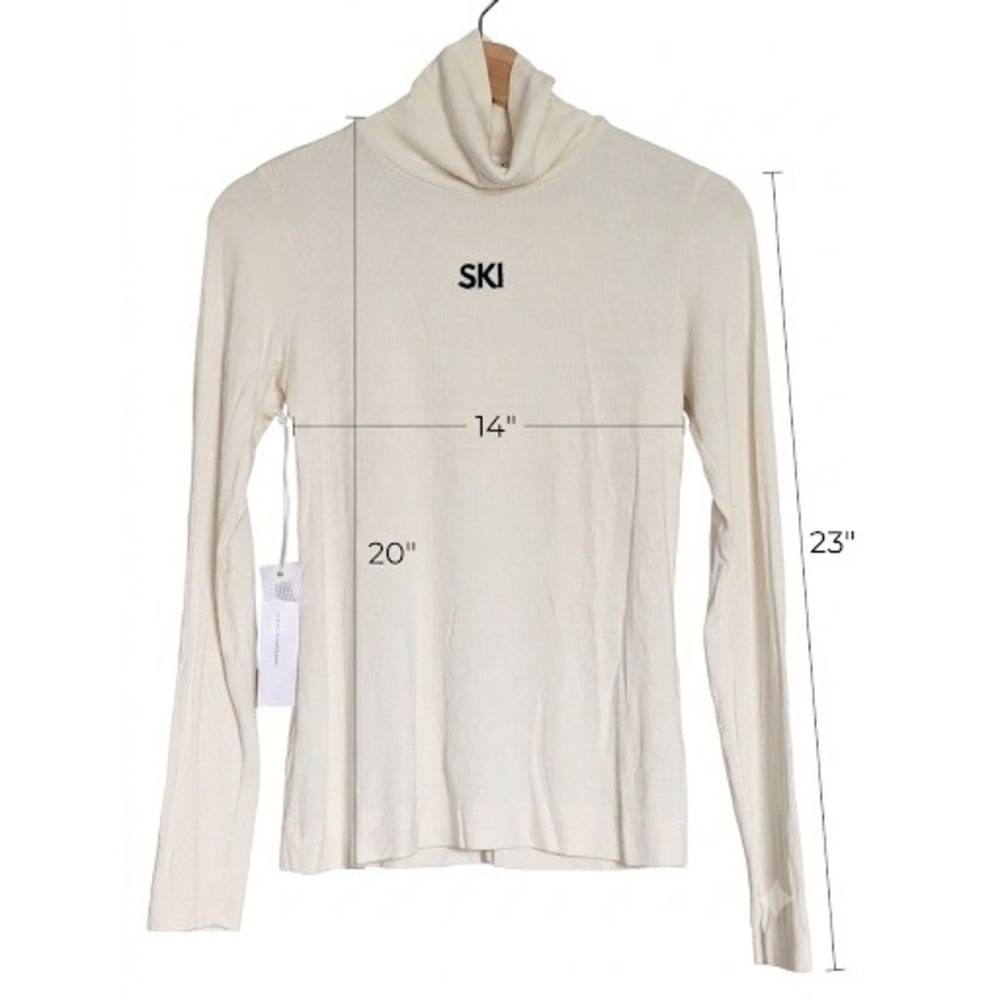 Stateside Cream Ribbed SKI Turtleneck Long Sleeve Top NWT Womens Size M